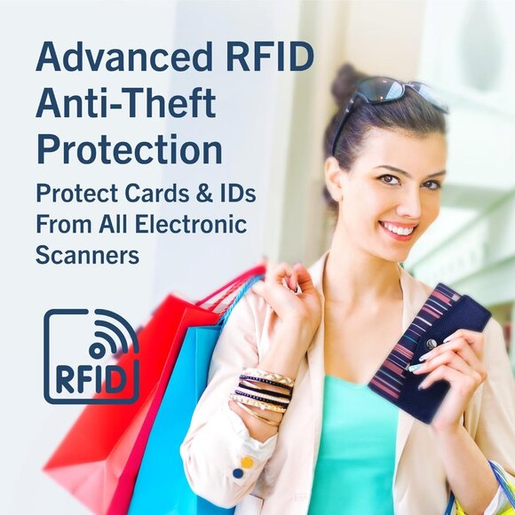 Women's Petal Pink Money Manager RFID Slim Wallet Card Holder with Coin - Picture 4 of 6